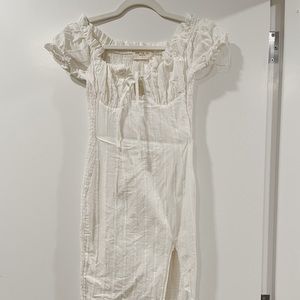 Kiss the Sky Off-the-Shoulder White Dress